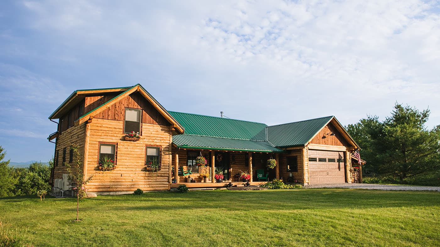 A log cabin in Vermont