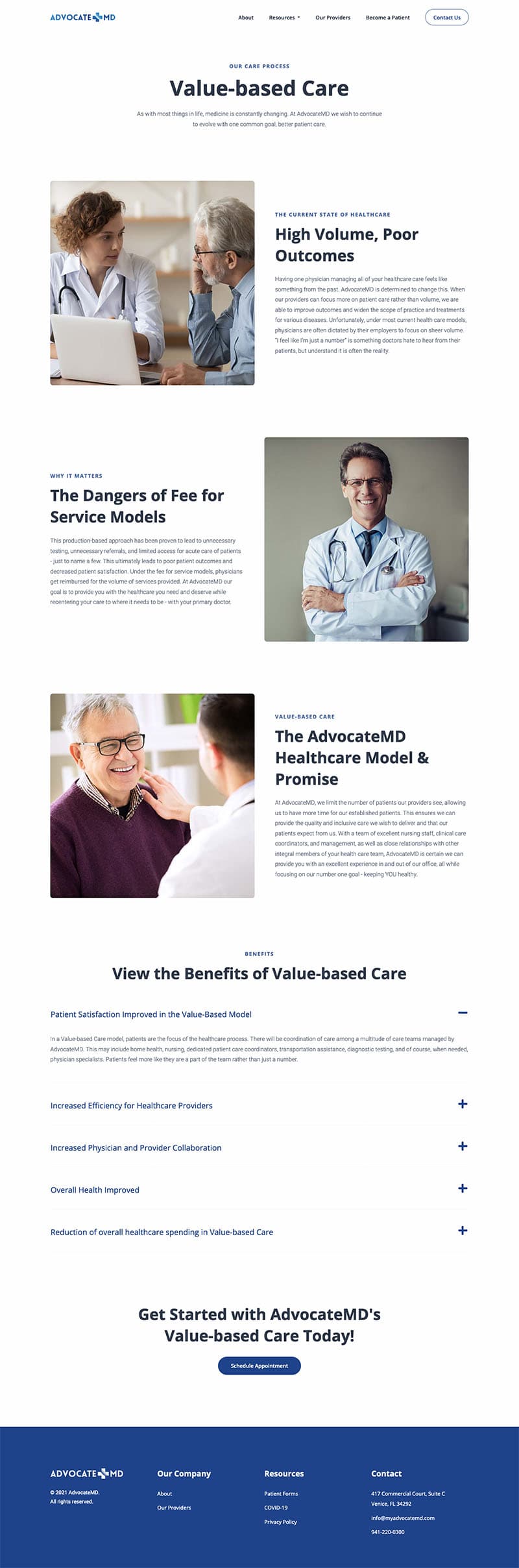 mockup web design for AdvocateMD