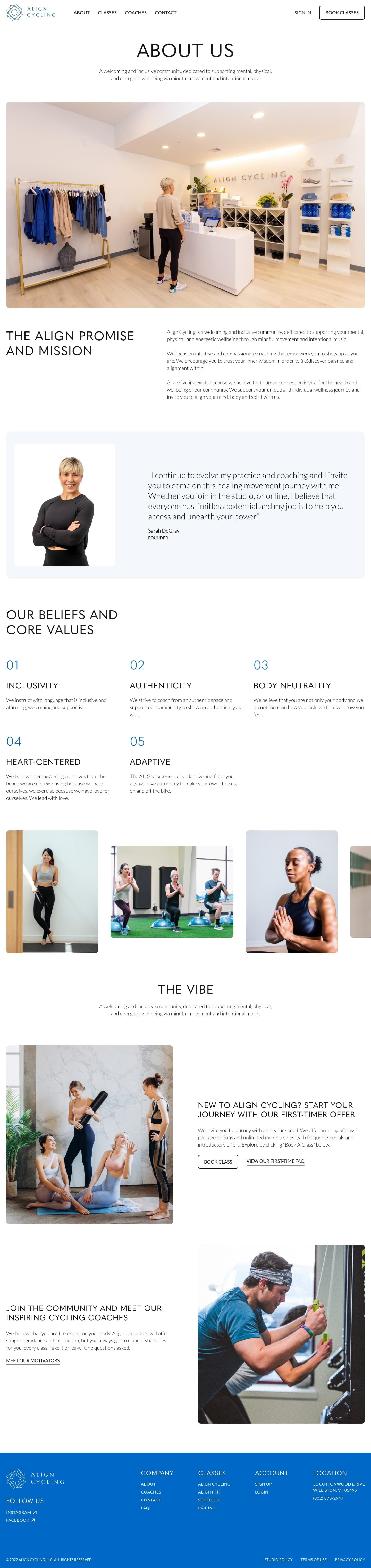 Headless next.js web design and development for Align Cycling