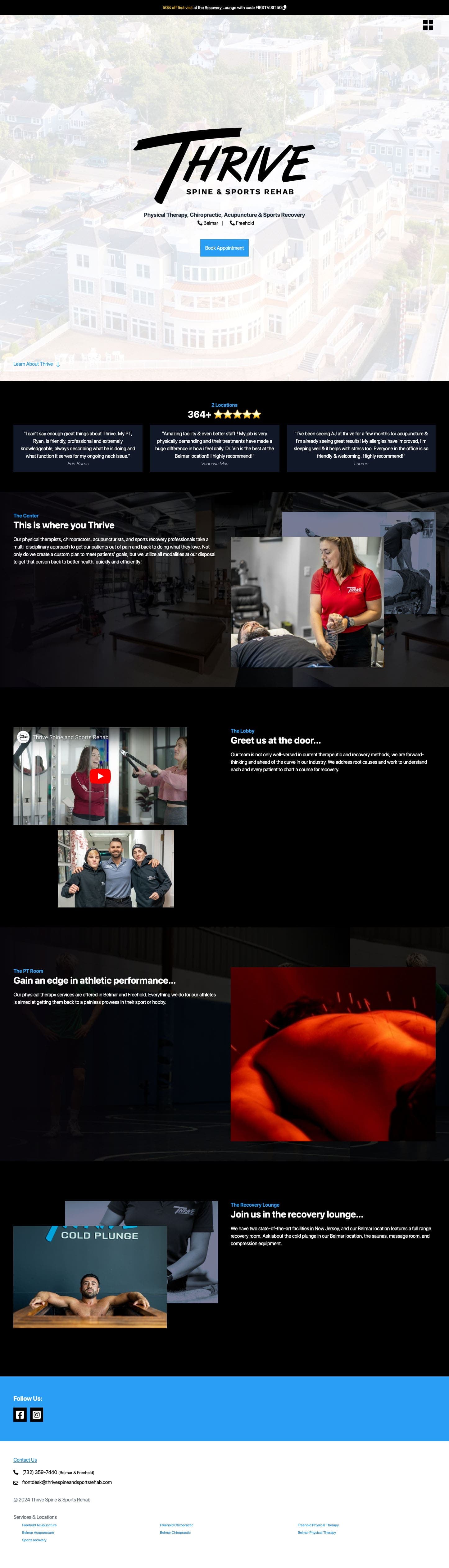 A newly designed marketing website for Thrive