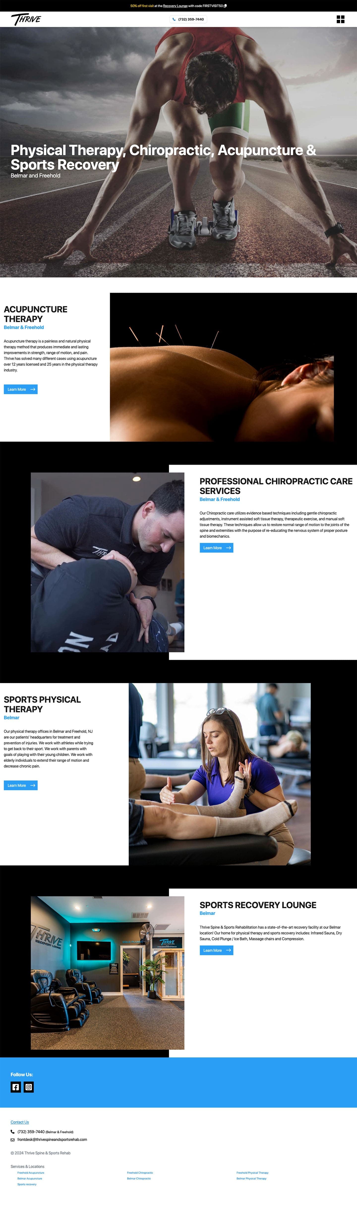 A newly designed marketing website for Thrive