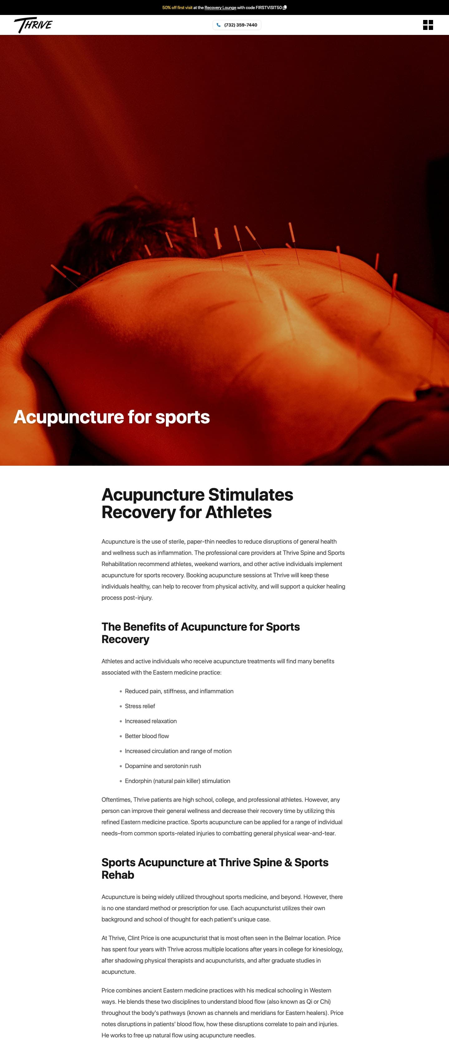 A newly designed marketing website for Thrive
