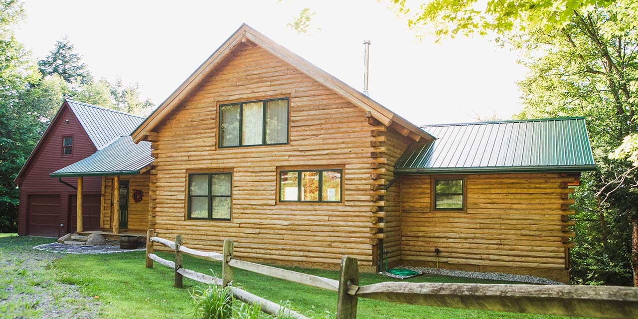 A log cabin in Vermont